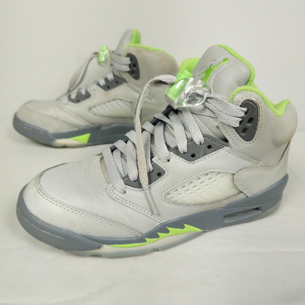 Nike Air Jordan 5 Retro Shoes Youth Size 5Y GS Green Bean Silver Reflective - Picture 3 of 16